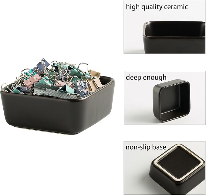Ceramic Paper Clip Holder for Desk Cute Binder Holder Paperclip Holders for - Image 5