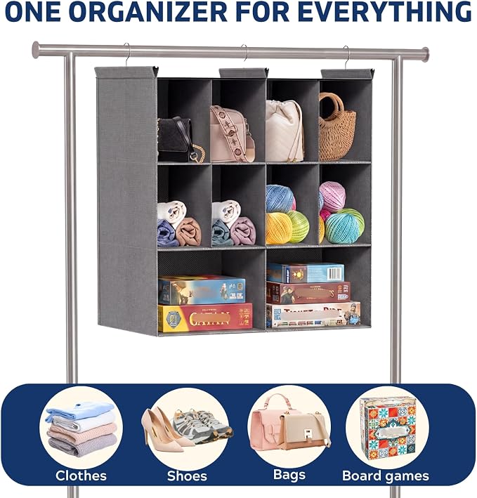 Ofiray-home 3 Tier Hanging Closet Organizer, 10 Compartments Sweater Organizer - Image 8