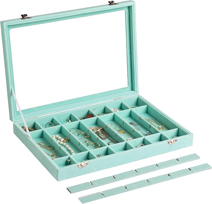 Frebeauty Velvet Jewelry Tray, 35 Grid Jewelry Organizer - Image 5