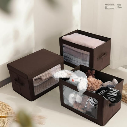 Homsorout Brown Fabric Storage Bins - Image 5