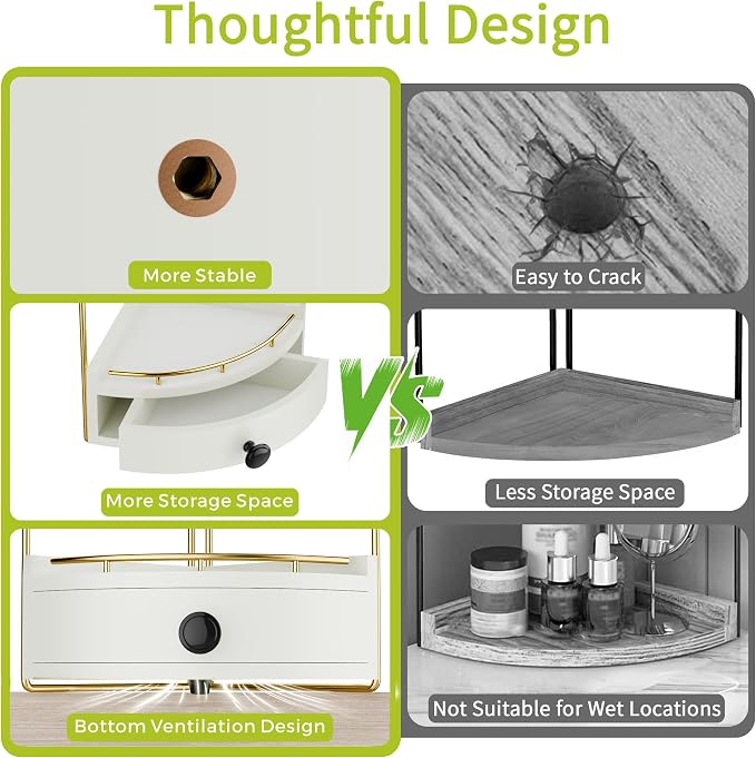 2-Tier Corner Bathroom Counter Organizer - Image 7