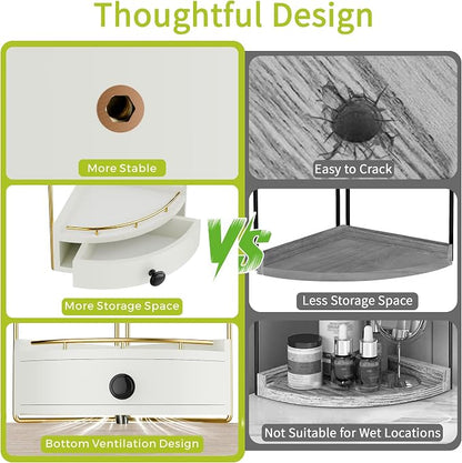 2-Tier Corner Bathroom Counter Organizer - Image 7