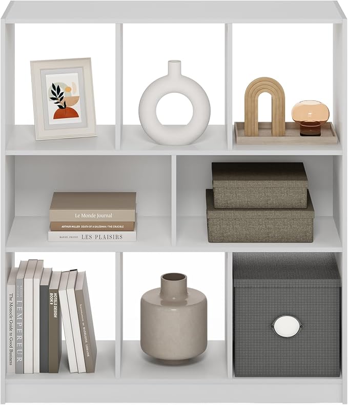 Furinno DALY Book Shelf, 8-Cube Bookshelf, Horizontal Cube Storage Organizer - Image 4
