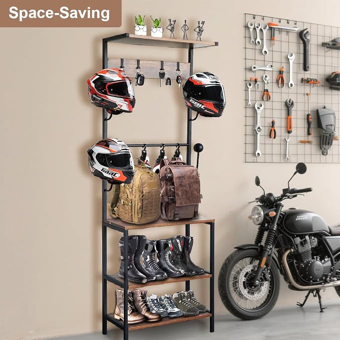 Motorcycle Helmet Holder, Floor Mounted Stand Helmet Holder - Image 2