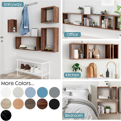 Wall Mount Shelf Set of 4, Floating Cube Shelves - Image 6