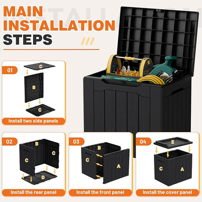 32 Gallon Deck Box Outdoor Indoor Waterproof Storage Box - Image 8