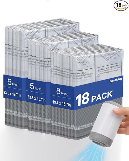 Fantictas 18 Pack Travel Vacuum Bags by Fantictas