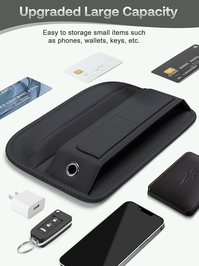 Universal Fit Premium Leather Car Seat Gap Filler Organizer, Center Console - Image 8