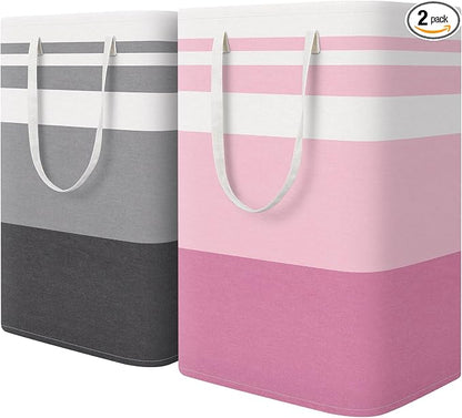 HomeHacks 2 Pack Large Laundry Baskets, Waterproof, Freestanding Laundry Hampers by HomeHacks