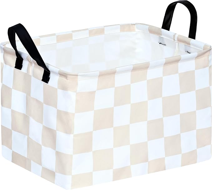 MAIZMZ Beige Check Storage Basket Baby Toys Organizer Bins Decorative Gifts by Unknown