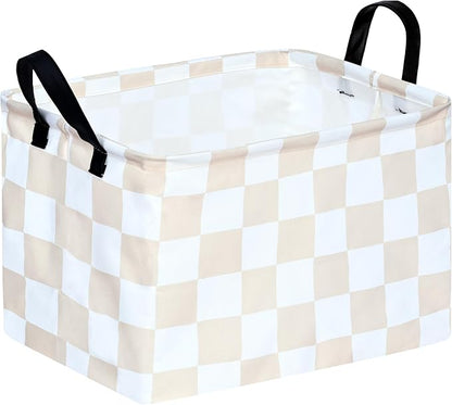 MAIZMZ Beige Check Storage Basket Baby Toys Organizer Bins Decorative Gifts by Unknown