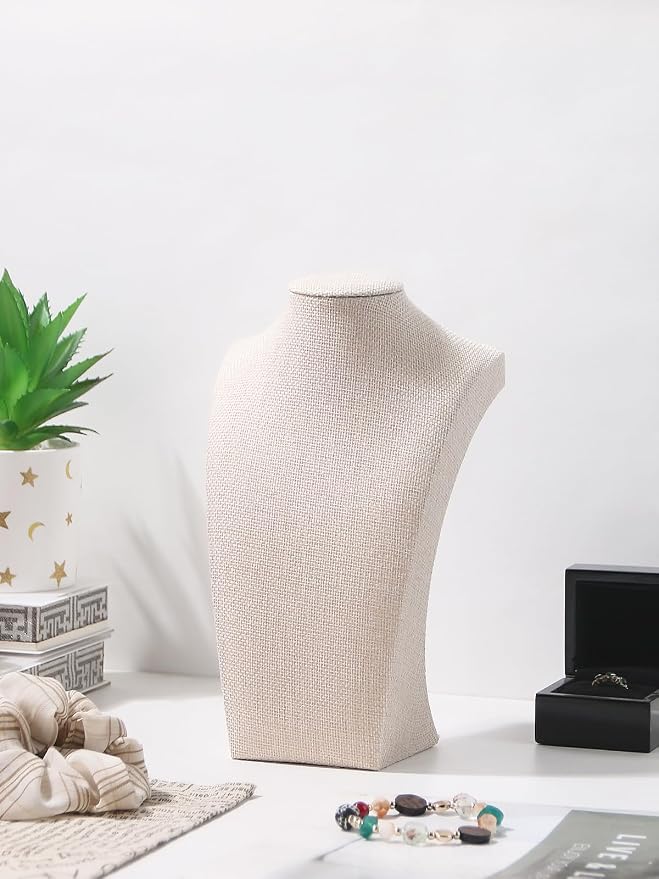3Pcs Necklace Bust Stand for Selling, Linen Necklace Display Holder, Jewelry - Image 4