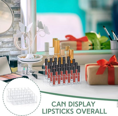 Macarrie 4 Pieces Lipstick Holder Organizer 24 Slot Acrylic Lipstick Makeup - Image 4