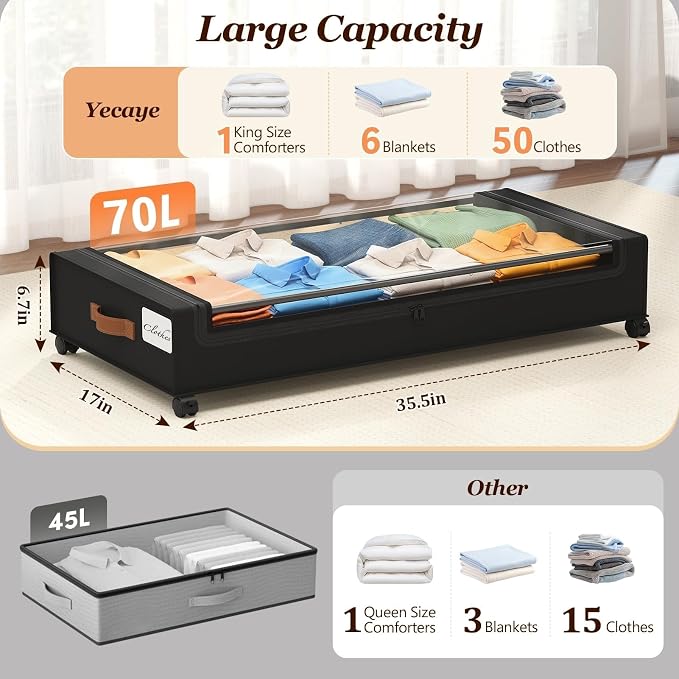 Yecaye 70 L Under Bed Storage - Image 2