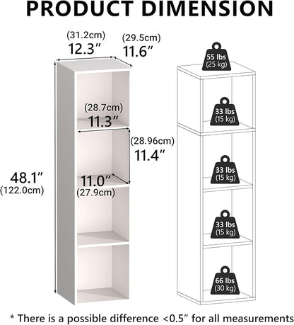 4 Cube Storage Organizer, Cube Shelf, Freestanding 4 Tier Open Shelf Bookcase - Image 3