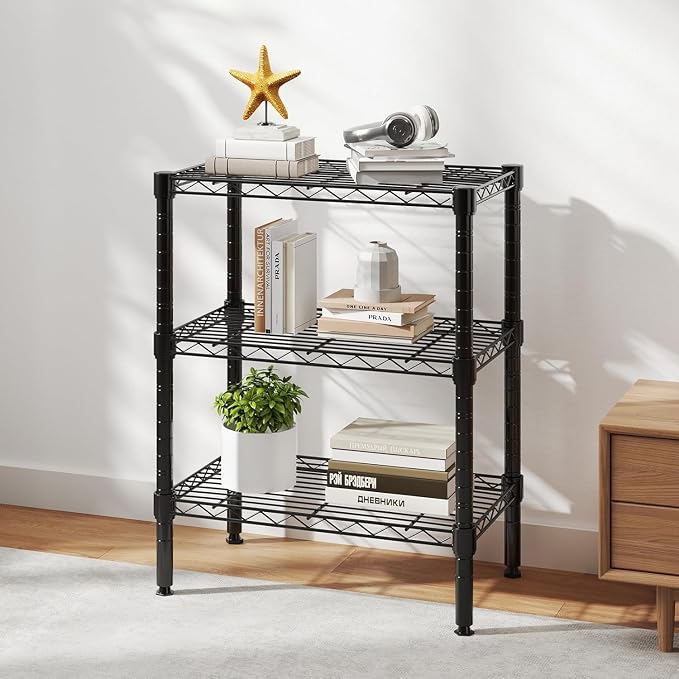 HealSmart 3-Tier Metal Wire Storage Shelves, Adjustable Standing Storage Rack - Image 8