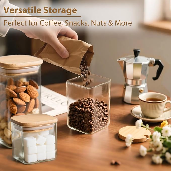 TBWIND 6 Pack Square Glass Storage Containers - Image 5