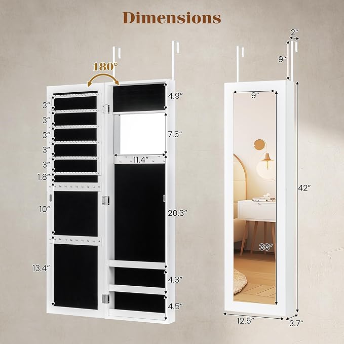 Giantex Wall Mounted Jewelry Cabinet - Image 7