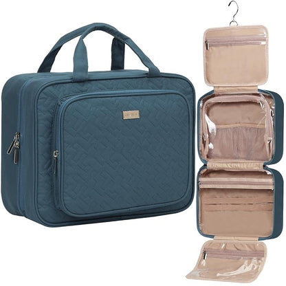 NISHEL Travel Toiletry Bag for Women, Makeup Essentials Organizer, Hanging Case by NISHEL