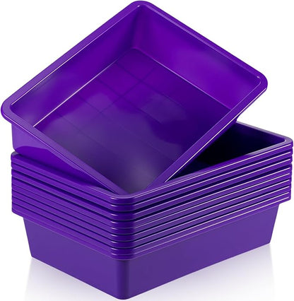 Hoteam 10 Pcs Flat Storage Organizer Tray Bin Paper Tray by Hoteam
