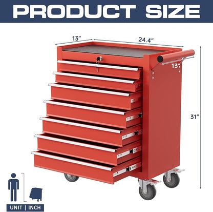 7-Drawer Tool Chest, Rolling Tool Cart - Image 3