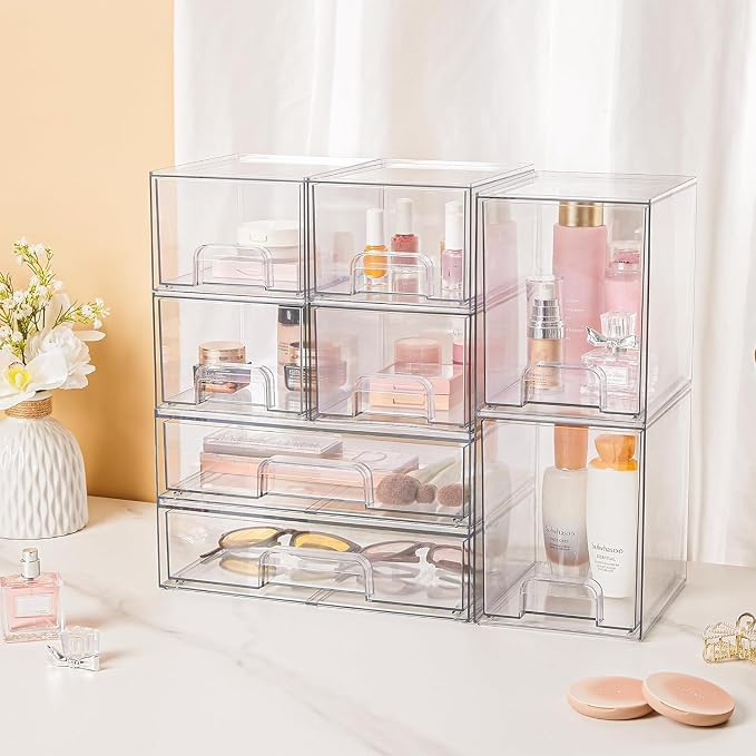 Vtopmart Stackable Storage Drawers Set of 5, Beauty Supplies Storage, Pantry - Image 2