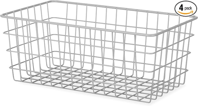 Whitmor 4 Pack Grey Wire Baskets by Whitmor