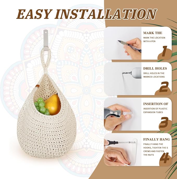 Hanging Fruit Baskets for Kitchen - Image 6