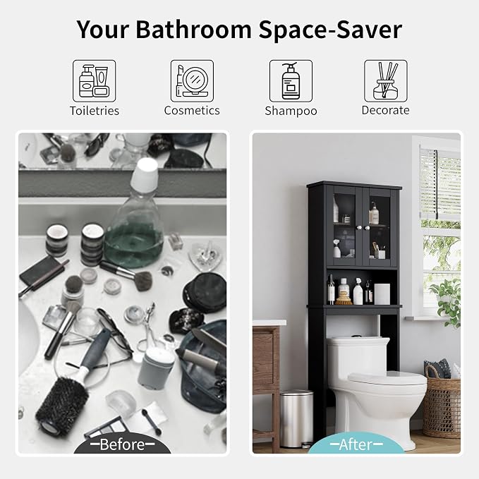 Shintenchi Over The Toilet Storage Cabinet, Bathroom Shelf Organizer - Image 6