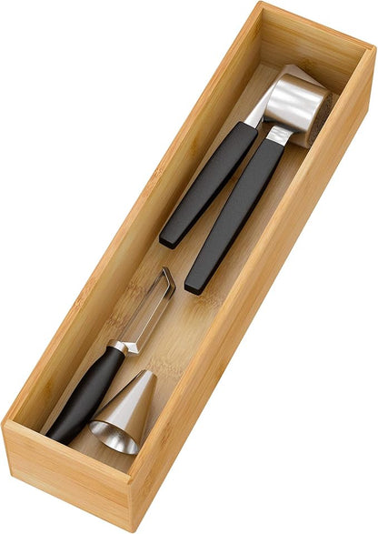 Bamboo Kitchen Drawer Organizer, Wooden Storage Box by Bambloom