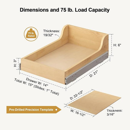 ALINE FURNITURE Birch Pull Out Drawers - Image 2