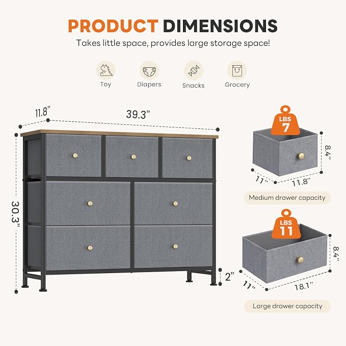 Sweetcrispy 7 Drawer Dresser - Image 3