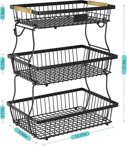 3 Tier Fruit Basket for Kitchen Counter - Image 7