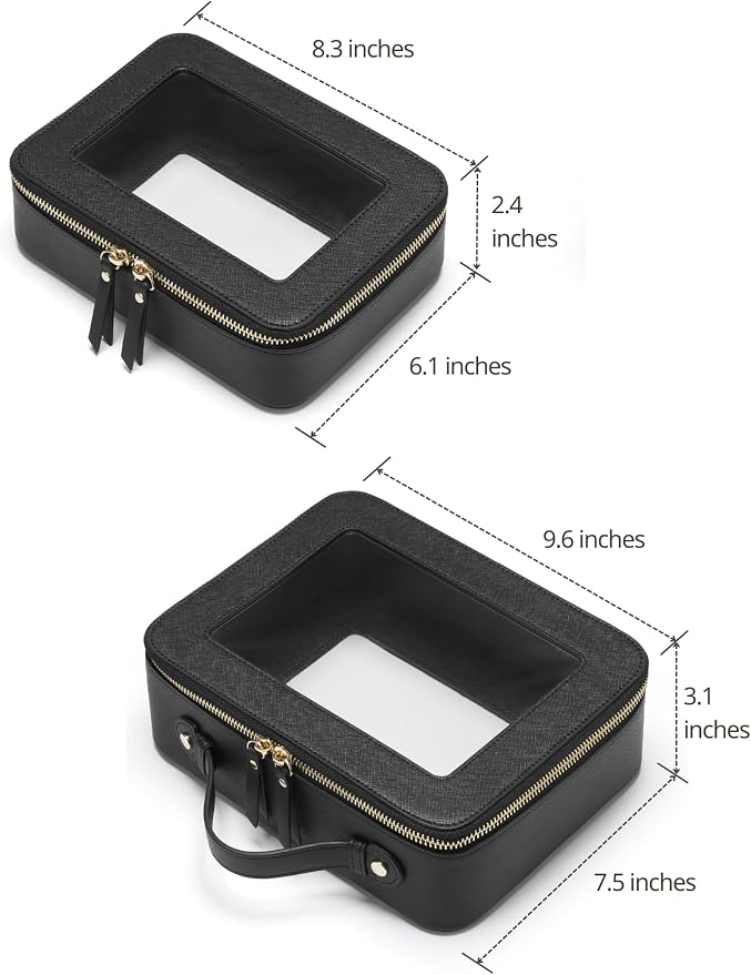 Popvibe Clear Makeup Bag Travel Cosmetic Case Transparent Toiletry Bag - Image 2