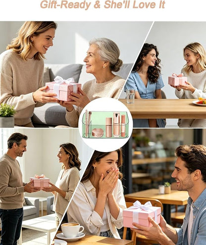 SUNFICON 2 Pack Makeup Trays Organizers Holders Cosmetic Display Cases Tabletop - Image 8