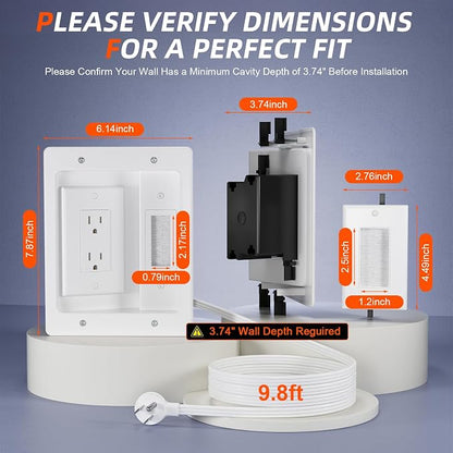 in Wall Cable Management Kit, TV Cable Hider Wall Kit - Image 2