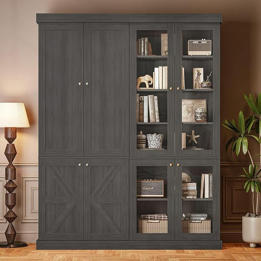ivaniti 70.8" Tall Farmhouse Bookshelf, Modular Bookcase by CraftedforLifesMoments