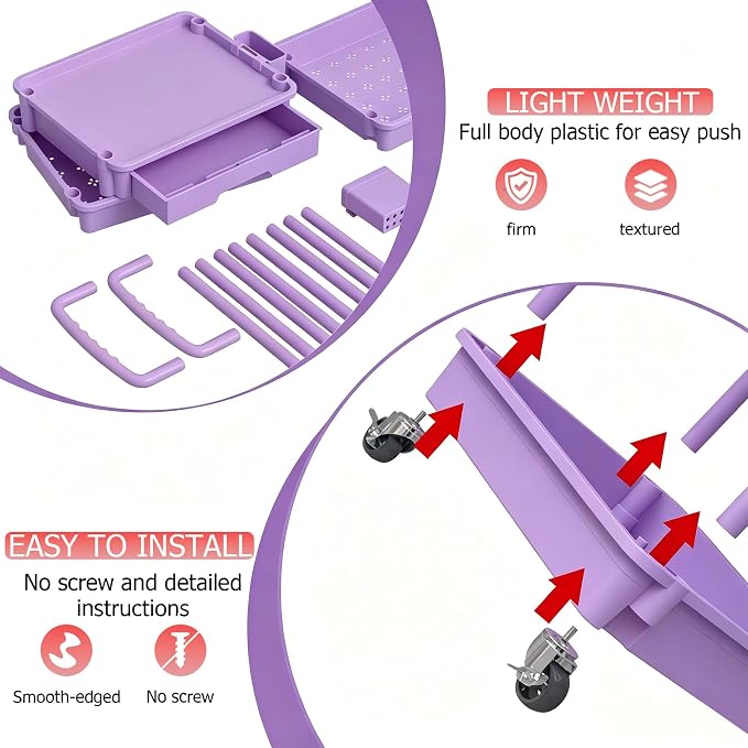 REBECAT 3 Tier Rolling Cart - Image 5
