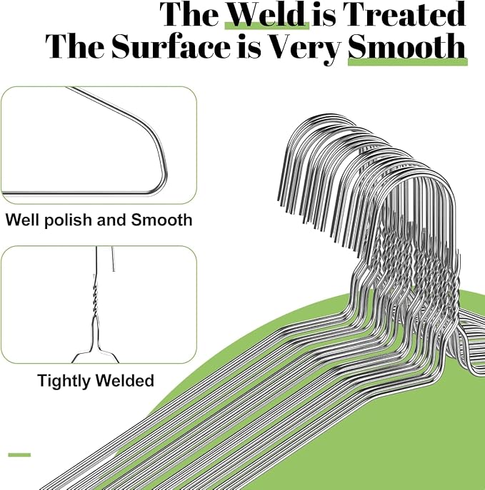 Wire Metal Clothes Hangers Bulk 50 Pack, 16 Inch 12 Gauge Standard Size - Image 5