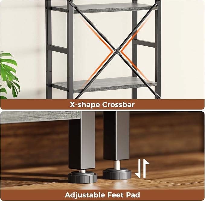SUPERJARE Triple Bookshelf, Bookcase - Image 7