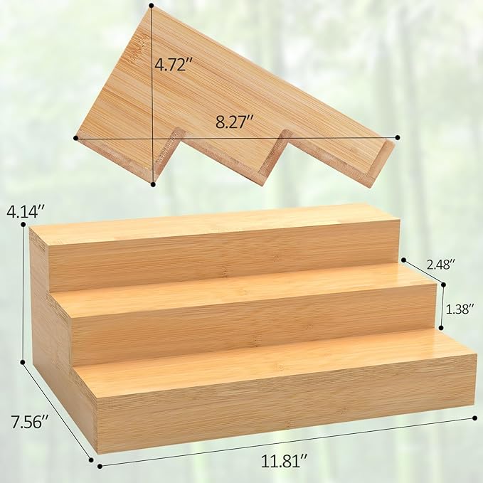 2 Pack Bamboo Spice Rack Organizer - Image 8
