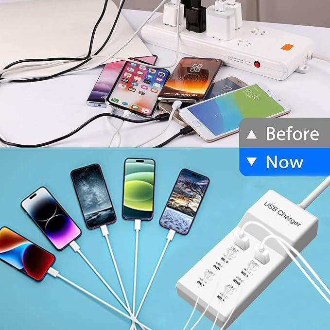 USB C Charger, 12 Ports USB Charging Station, 60W MultiPort Charger, Compatible - Image 5