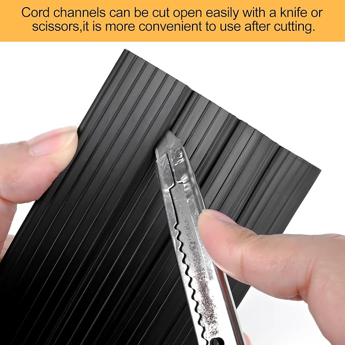 13Ft Cord Cover Heavy Duty Cable Protector 3 Channels Contains Cords Cables and - Image 3