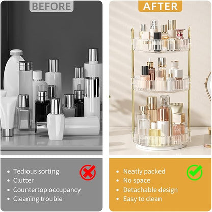 Oifecsie 360° Rotating Makeup Organizer, Large Capacity SkinCare Organizer - Image 2