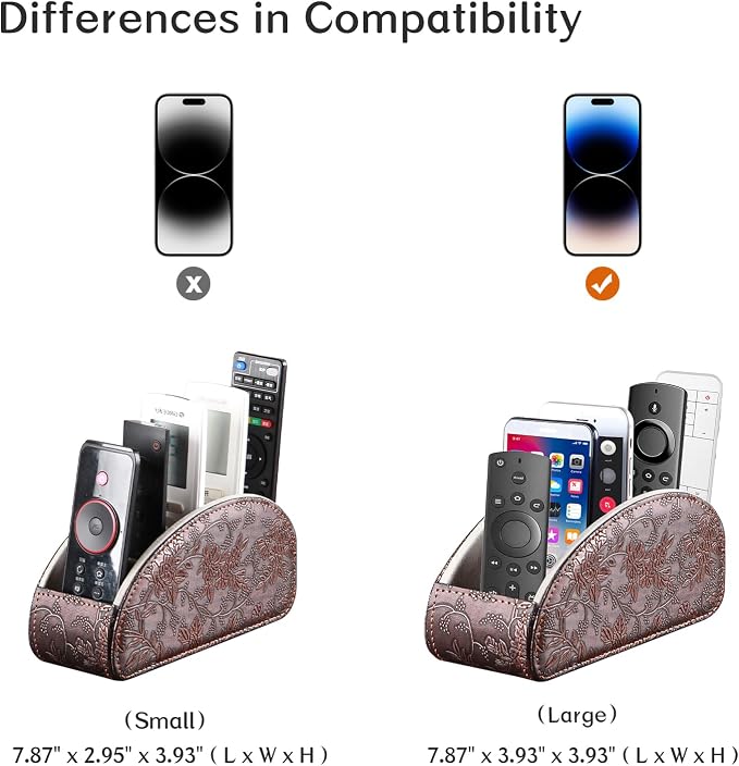 YAPISHI All-in-One Leather Brown TV Remote Holder - Image 3