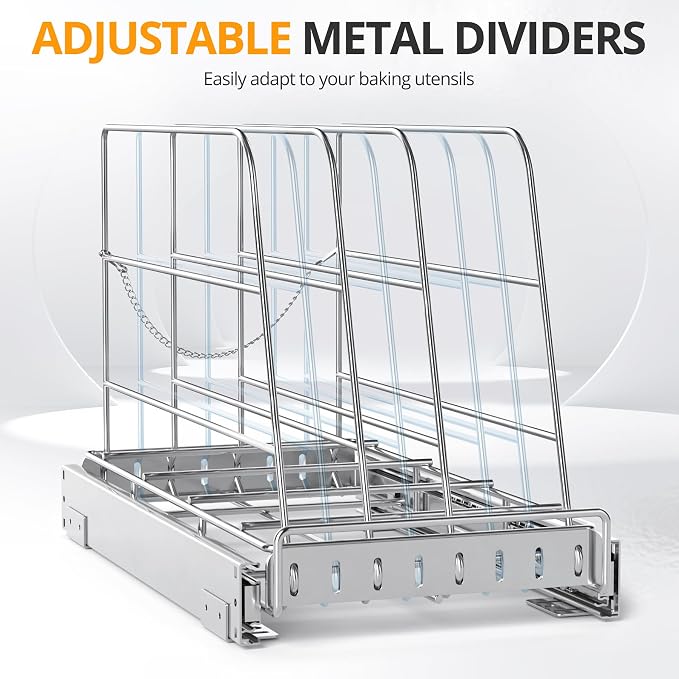 Pull Out Cabinet Organizer for Cutting Board, Cookie Sheet, Baking Sheet - Image 5