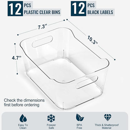 12 PACK Multi-Use Clear Plastic Storage Bins - Image 7