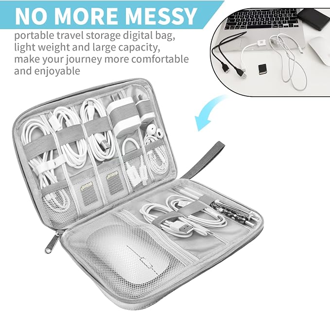 Lcsmaokin Electronics Organizer Travel Case, Electronic Accessories Storage Bag - Image 2