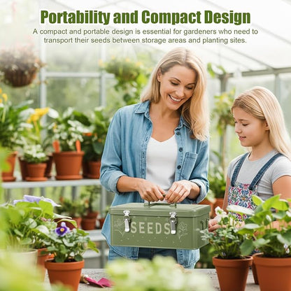 Seed box, Seed storage box, Garden seed organizer | 50 Seed Envelopes, 100 - Image 2