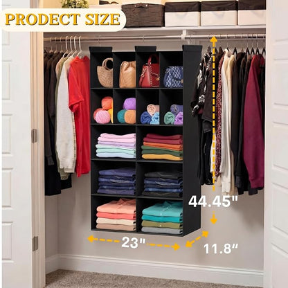 Ofiray-home 5 Tier Hanging Closet Organizer, 14 Compartments Sweater Organizer - Image 5